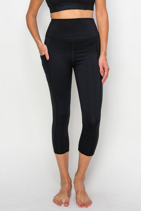 Powerhold Pocket Capri Leggings-Navy - MUTCCI