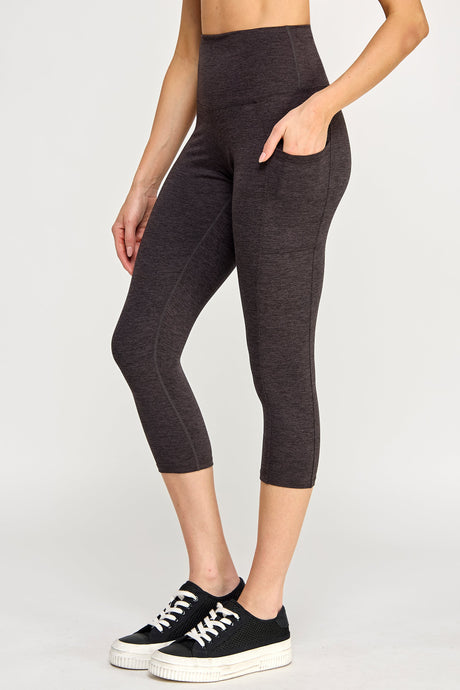 SuperSilky Capri Leggings-Heather Navy - MUTCCI